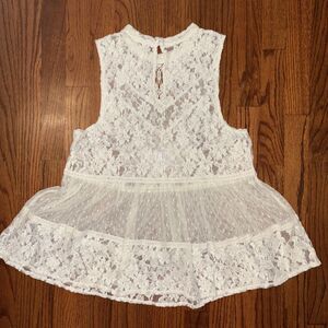 FREE PEOPLE Ladybird Lace Tank Size M